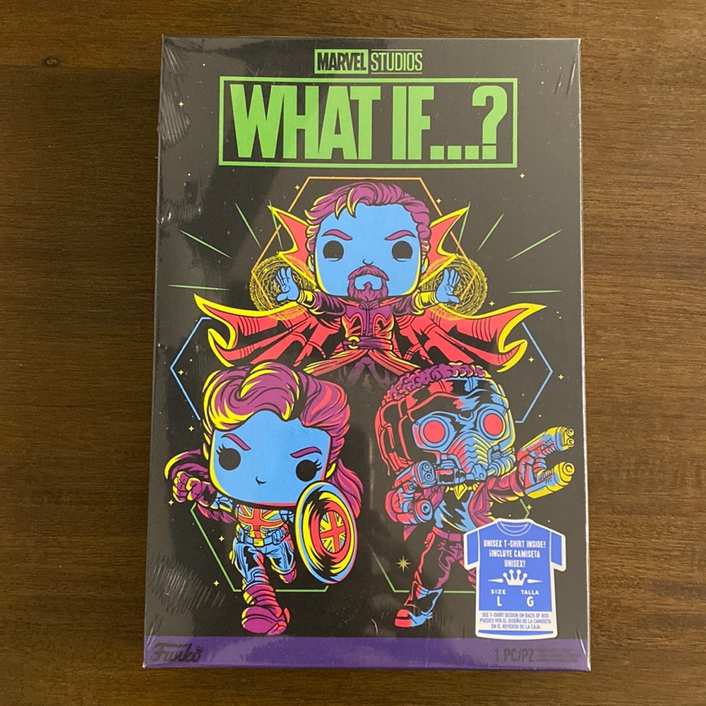 SEALED Funko POP Tees Boxed Tee What If…? Marvel Studios Size Large 100% Cotton